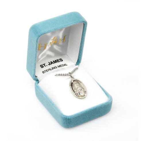 Patron Saint James Oval Sterling Silver Medal Keep God in Life