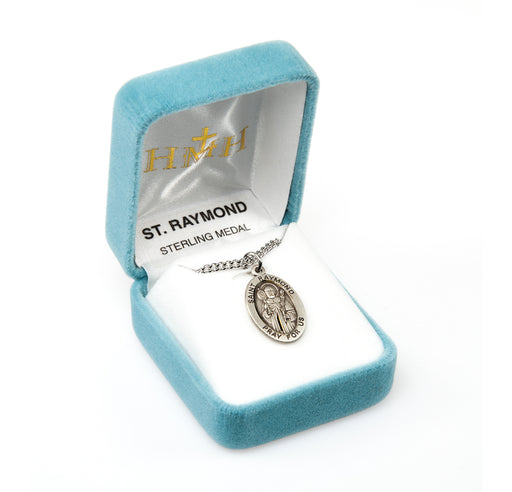 Patron Saint Raymond Oval Sterling Silver Medal Keep God in Life