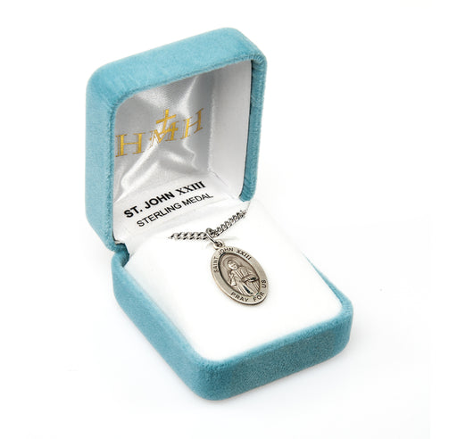 Saint John XXIII Oval Sterling Silver Medal Keep God in Life