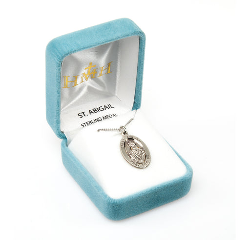 Patron Saint Abigail Oval Sterling Silver Medal Keep God in Life