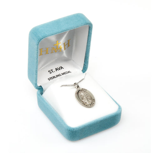Patron Saint Ava Oval Sterling Silver Medal Keep God in Life