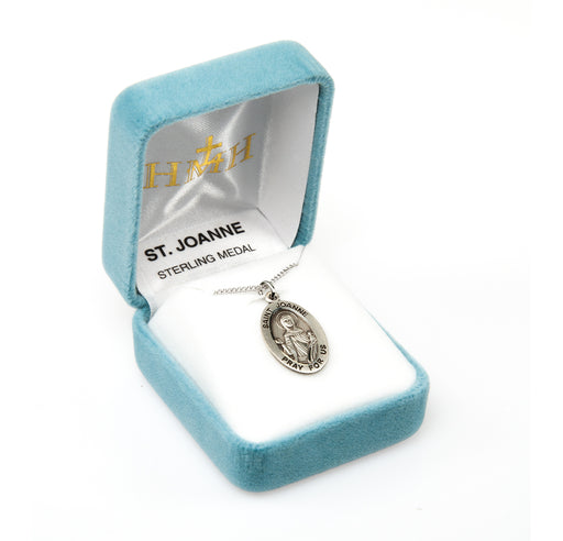 Patron Saint Joanne Oval Sterling Silver Medal Keep God in Life