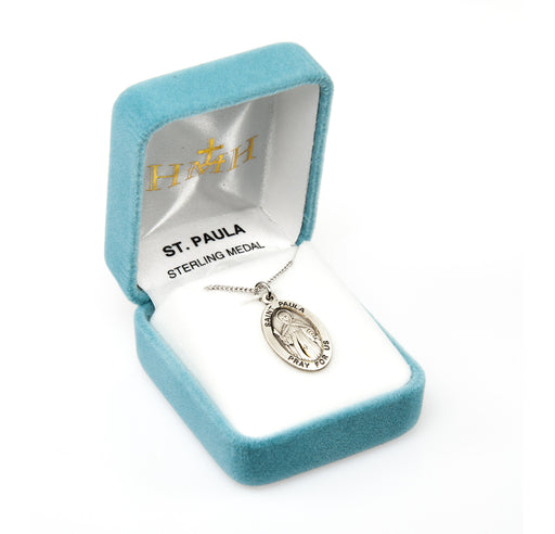 Patron Saint Paula Oval Sterling Silver Medal Keep God in Life
