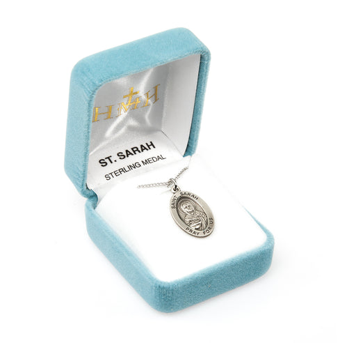 Patron Saint Sarah Oval Sterling Silver Medal Keep God in Life