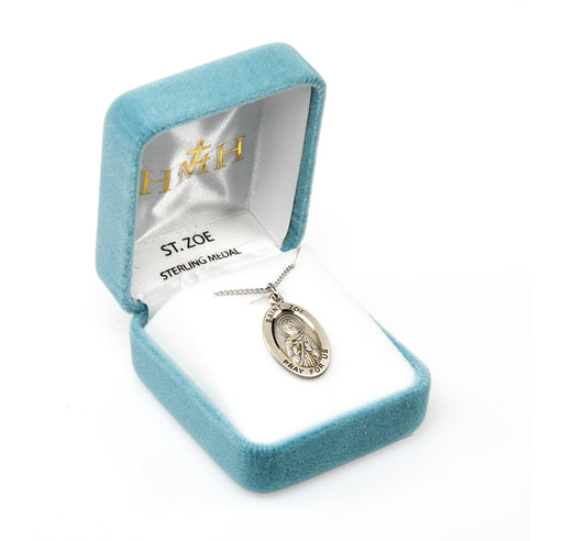 Saint Zoe Oval Sterling Silver Medal Keep God in Life