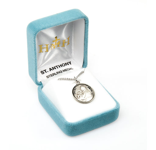 Patron Saint Anthony Round Sterling Silver Medal Keep God in Life