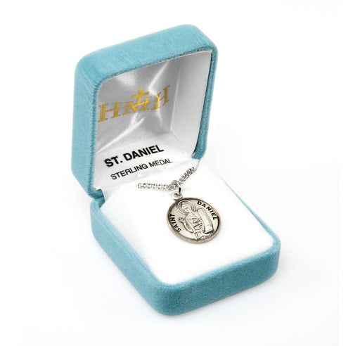 Patron Saint Daniel Round Sterling Silver Medal Keep God in Life