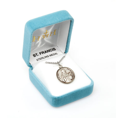 Patron Saint Francis Round Sterling Silver Medal Keep God in Life