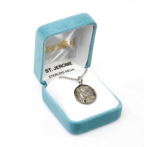 Patron Saint Jerome Round Sterling Silver Medal Keep God in Life