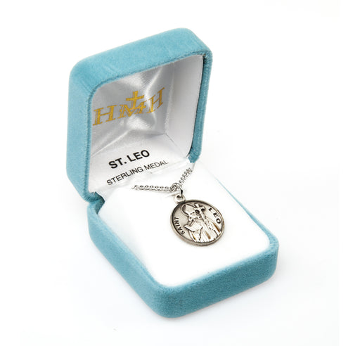 Patron Saint Leo Round Sterling Silver Medal Keep God in Life