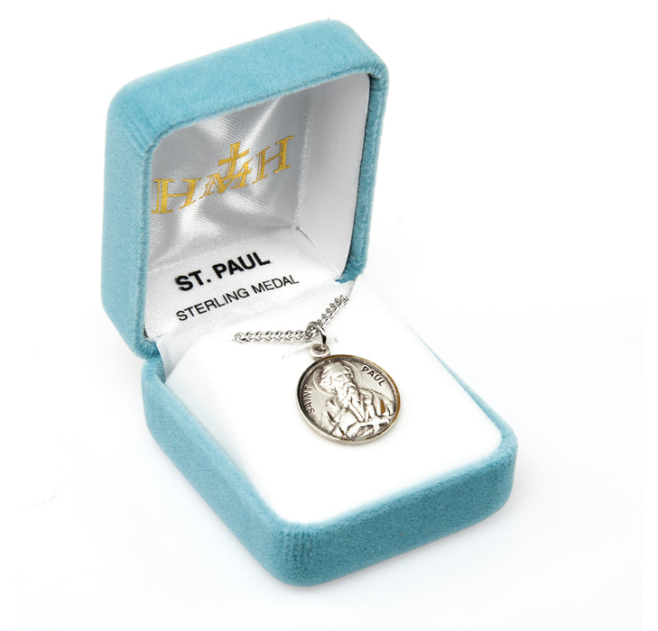Patron Saint Paul Round Sterling Silver Medal Keep God in Life
