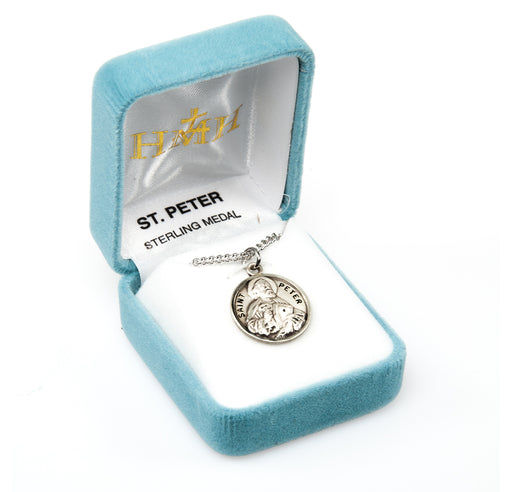 Patron Saint Peter Round Sterling Silver Medal Keep God in Life