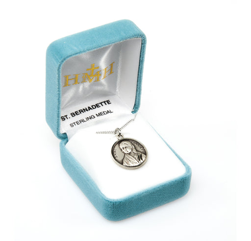 Patron Saint Bernadette Round Sterling Silver Medal Keep God in Life