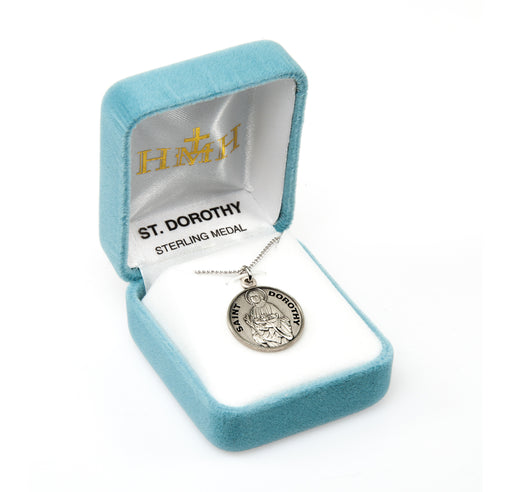 Patron Saint Dorothy Round Sterling Silver Medal Keep God in Life