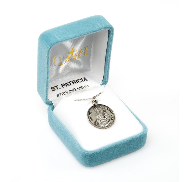 Patron Saint Patricia Round Sterling Silver Medal Keep God in Life