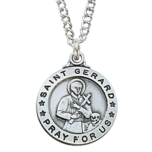 (D600GR) PEWTER ST GERARD MEDAL Keep God in Life