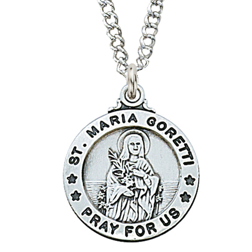 (D600MG) PEWTER ST MARIA GORETTI MEDAL Keep God in Life