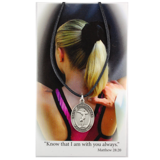 (PSD671GY) GIRLS GYMNASTICS PRAY CARD SET Keep God in Life