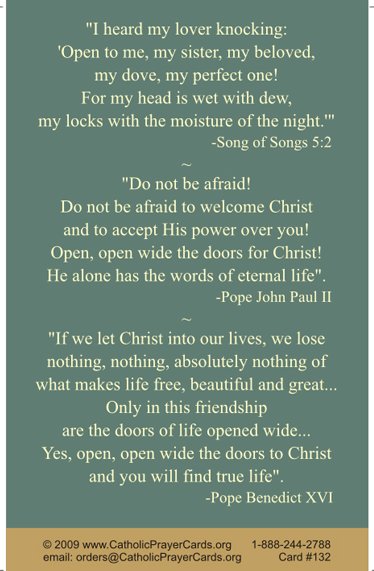 Jesus Knocking LAMINATED Holy Card, 5-Pack Keep God in Life