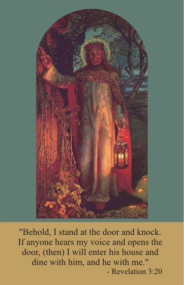 Jesus Knocking LAMINATED Holy Card, 5-Pack Keep God in Life