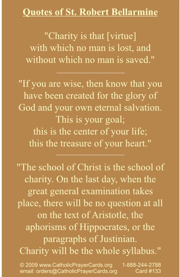 St. Robert Bellarmine Prayer Card, 10-Pack Keep God in Life