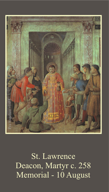 St. Lawrence Prayer Card 10-Pack Keep God in Life