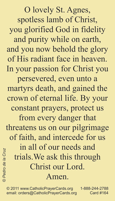 St. Agnes Prayer Card, 10-Pack Keep God in Life
