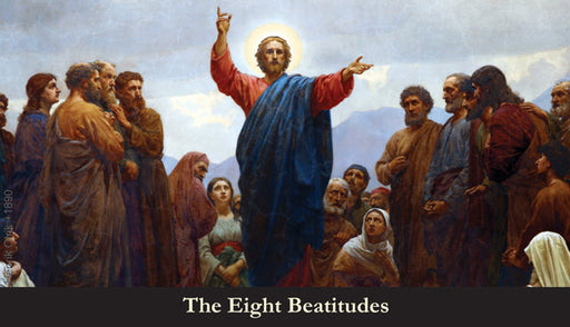 The Eight Beatitudes LAMINATED Prayer Card (5 Pack) Keep God in Life