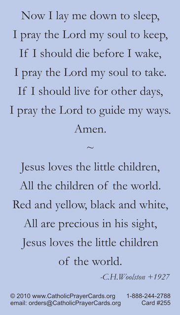 Children's LAMINATED Prayer Card, 5-Pack Keep God in Life