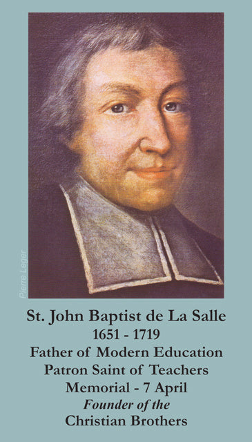 St. John Baptist de La Salle Prayer Card, 10-Pack Keep God in Life