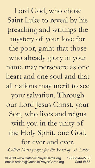 St. Luke Prayer Card, 10-Pack Keep God in Life
