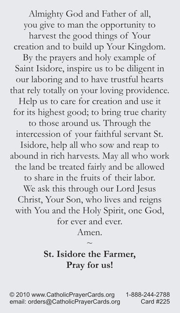 St. Isidore Prayer Card, 10-Pack Keep God in Life